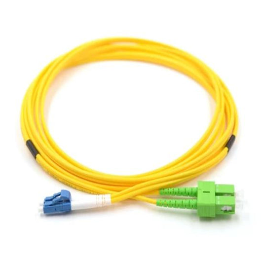 LC UPC to SC APC Duplex OS2 Single Mode PVC (OFNR) 2.0mm Fiber Optic Patch Cable