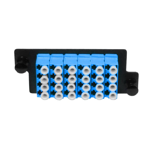 FUD Fiber Adapter Panel, 24 Fibers OS2 Single Mode, 12x LC UPC Duplex (Blue) Adapter