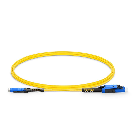 1m (3ft) US Conec MDC UPC to LC UPC Uniboot Duplex OS2 Single Mode PVC (OFNR) 2.0mm Fiber Optic Patch Cable, for 200/400G Network Connection