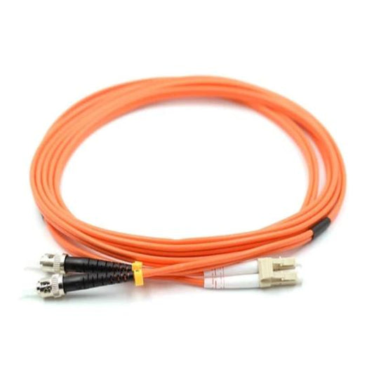 LC UPC to ST UPC Duplex OM2 Multimode PVC (OFNR) 2.0mm Fiber Optic Patch Cable