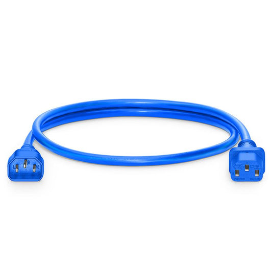 3ft (0.9m) IEC320 C14 to IEC320 C13 18AWG 250V/10A Power Extension Cord, Blue