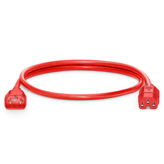 3ft (0.9m) IEC320 C14 to IEC320 C15 14AWG 250V/15A Power Extension Cord, Red