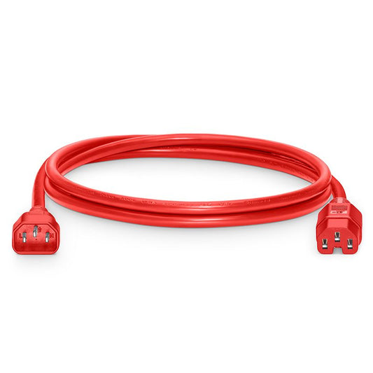 6ft (1.8m) IEC320 C14 to IEC320 C15 14AWG 250V/15A Power Extension Cord, Red