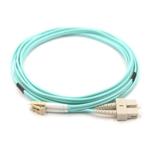 LC UPC to SC UPC Duplex OM3 Multimode PVC (OFNR) 2.0mm Fiber Optic Patch Cable