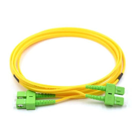 SC APC to SC APC Duplex OS2 Single Mode PVC (OFNR) 2.0mm Fiber Optic Patch Cable