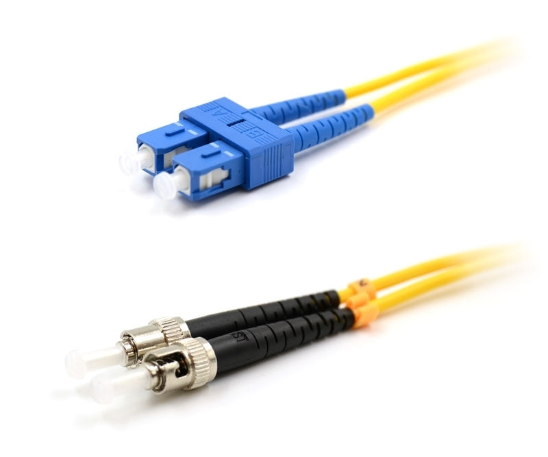SC UPC to ST UPC Duplex OS2 Single Mode PVC (OFNR) 2.0mm Fiber Optic Patch Cable