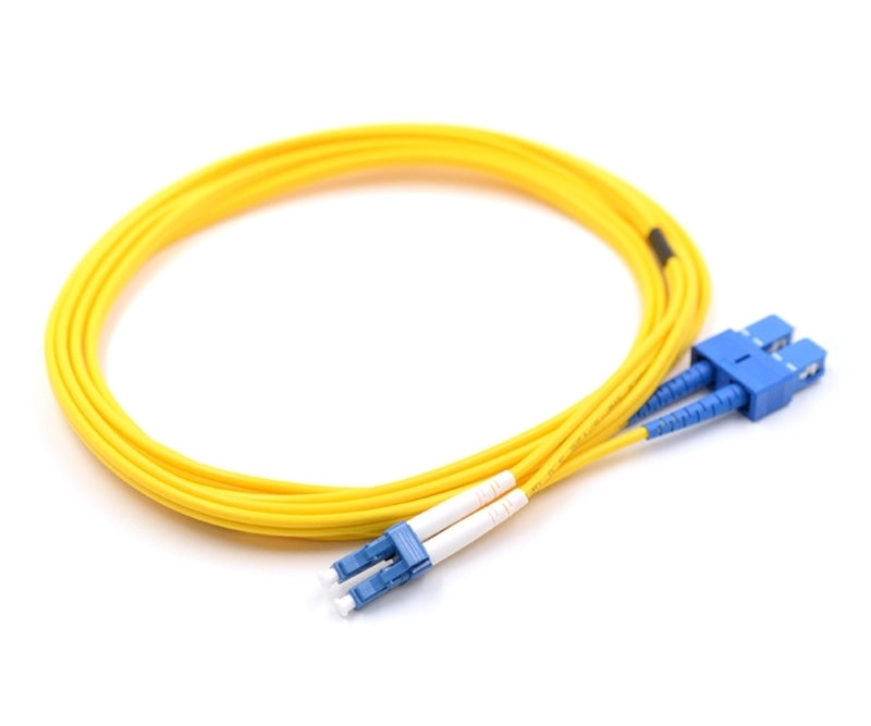 LC UPC to SC UPC Duplex OS2 Single Mode PVC (OFNR) 2.0mm Fiber Optic Patch Cable