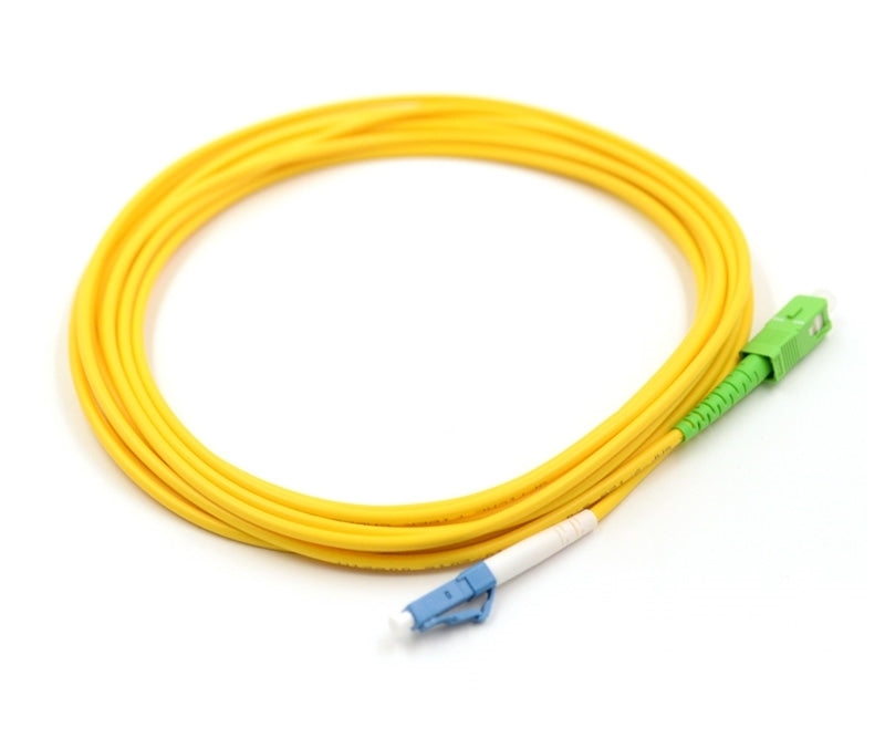 LC UPC to SC APC Simplex OS2 Single Mode PVC (OFNR) 2.0mm Fiber Optic Patch Cable