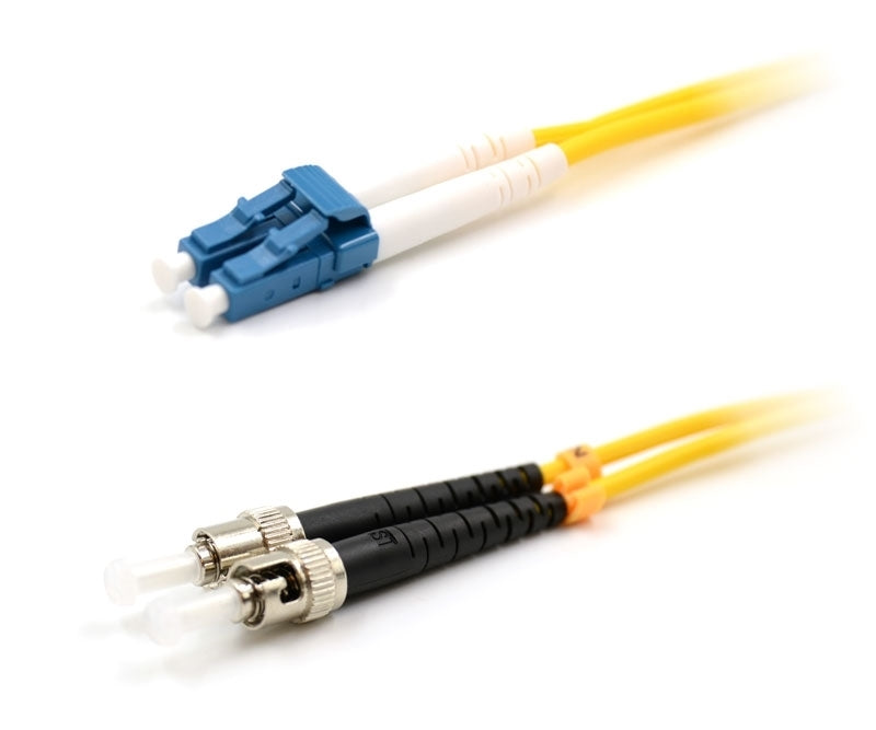 LC UPC to ST UPC Duplex OS2 Single Mode PVC (OFNR) 2.0mm Fiber Optic Patch Cable