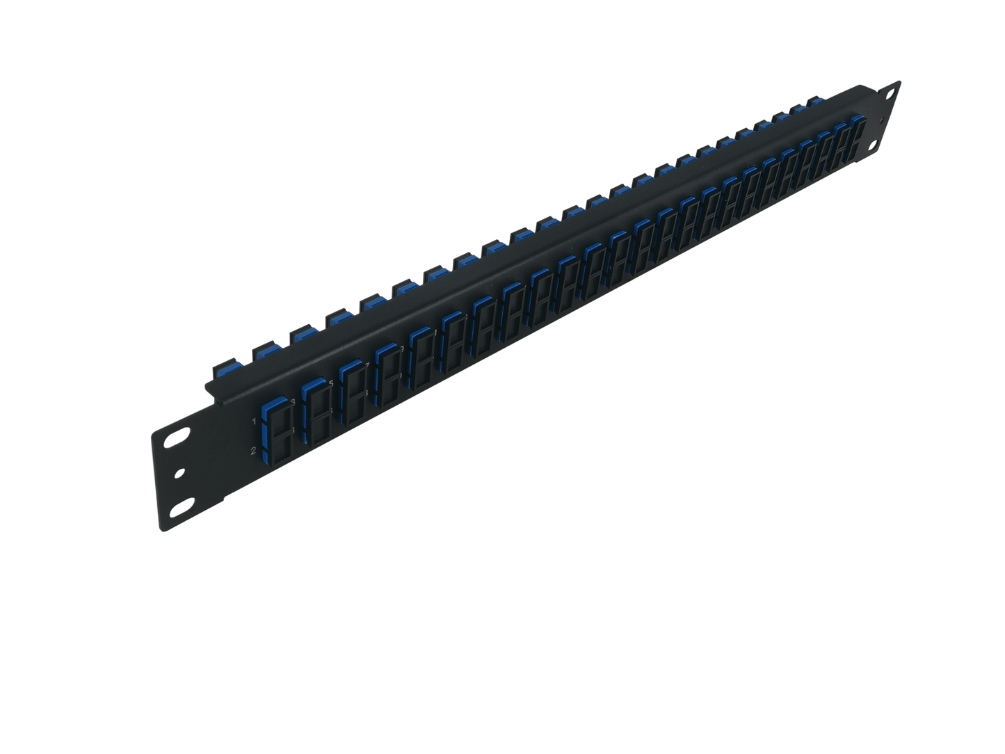 HD1U 19'' Fiber Adapter Panel, 48 Fibers OS2 Single Mode, 24x SC UPC Duplex (Blue) Adapter, Ceramic Sleeve