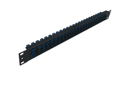 HD1U 19'' Fiber Adapter Panel, 48 Fibers OS2 Single Mode, 24x SC UPC Duplex (Blue) Adapter, Ceramic Sleeve