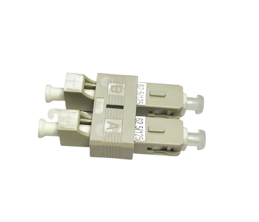 LC/UPC Female to SC/UPC Male Duplex OM1 Multimode Plastic Fiber Optic Adapter/Coupler