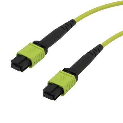 MTP Female 12 Fibers Type B LSZH OM5 50/125 Multimode Elite Trunk Cable, Lime Green