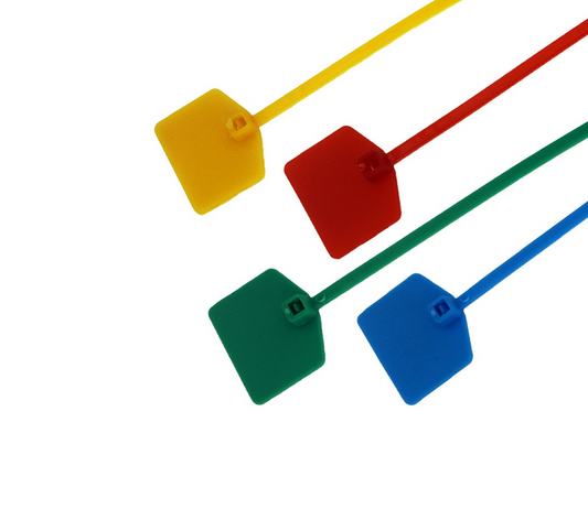 ID Marker Nylon Cable Ties-Outside Flag, Colorful, 100pcs/Bag
