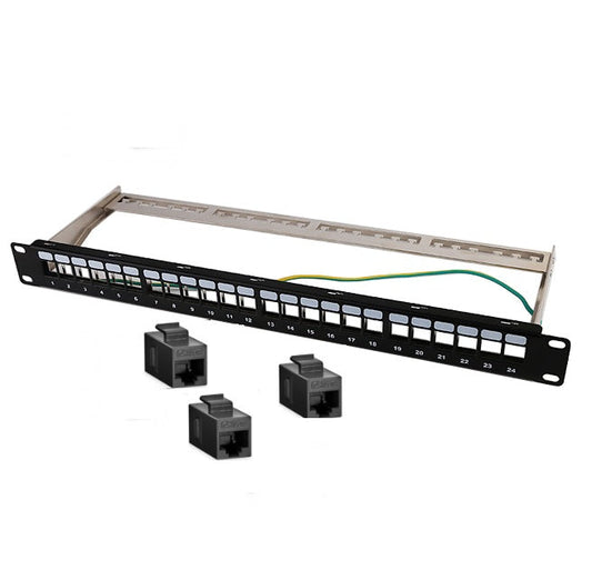 1U 24 Ports Cat6 Unshielded Feed-Through High Quality Patch Panel